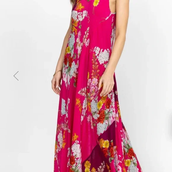 JOHNNY WAS GOLDEN BOUQUET BIAS MAXI DRESS Sz M - Picture 13 of 15